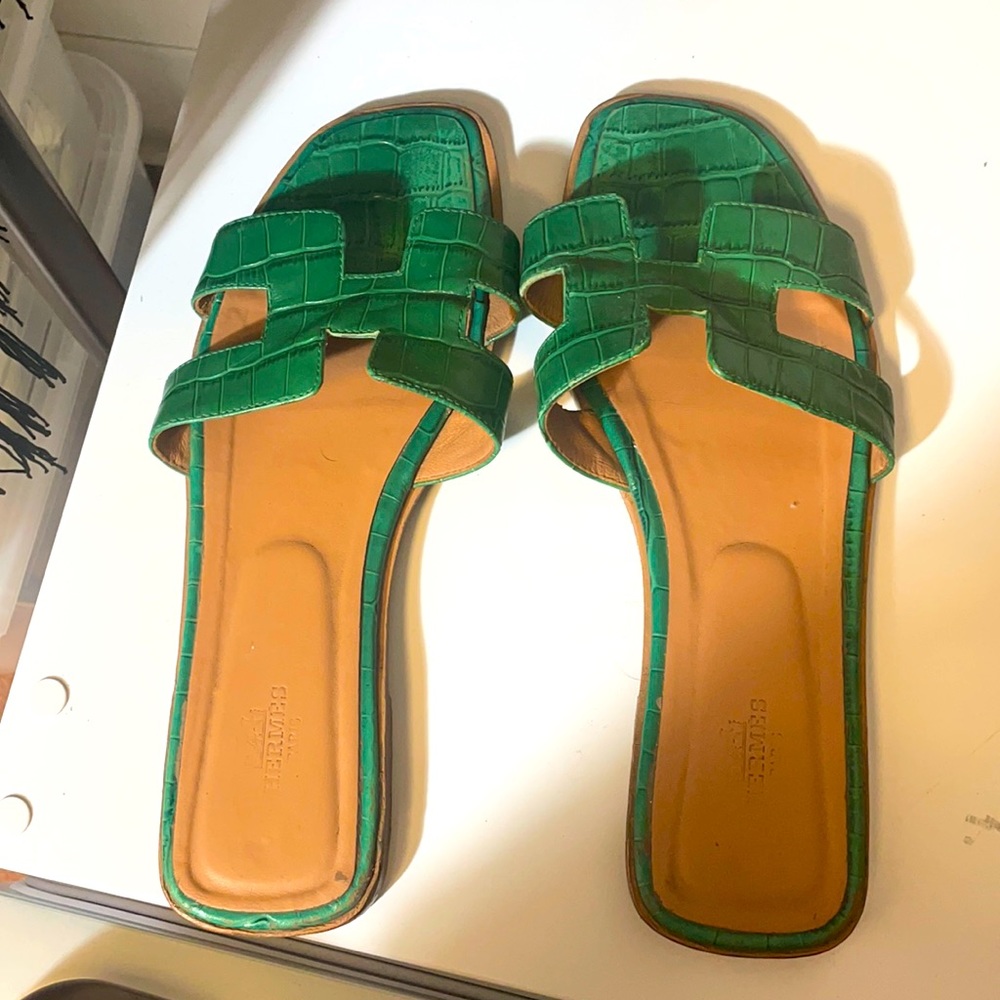 Hermes Croco Sandals